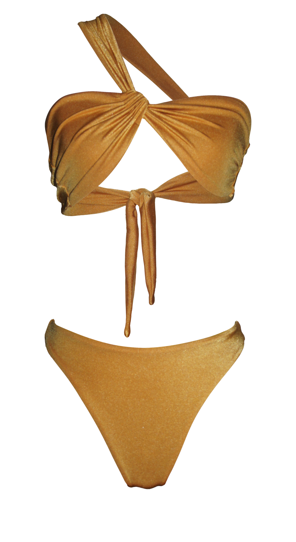ghost kenya summer fashion style beachwear swimwear golden bikini brazilian cheecky bottom top bandeau aesthetic asymmetrical long legs luxury sustainable production natural vegan beach holidays vacation mykonos ibiza cote d'azur italy dubai