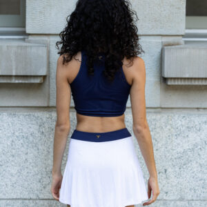 Unitard tennis skirt tennis set riviera style sportswear activewear yoga fashion fitness leggins pilates marine blue white sport top crop top